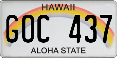 HI license plate GOC437