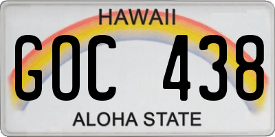 HI license plate GOC438