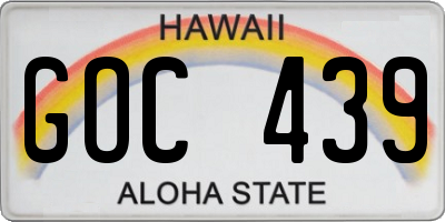 HI license plate GOC439