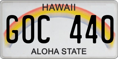HI license plate GOC440