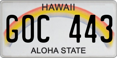 HI license plate GOC443