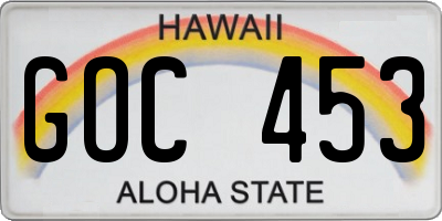 HI license plate GOC453
