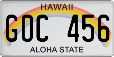 HI license plate GOC456