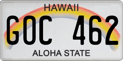 HI license plate GOC462