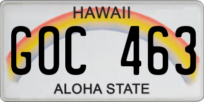 HI license plate GOC463
