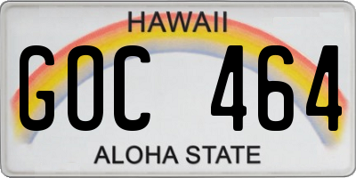 HI license plate GOC464