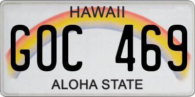 HI license plate GOC469