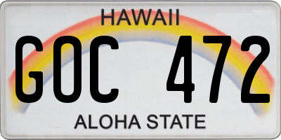 HI license plate GOC472