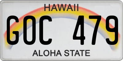 HI license plate GOC479
