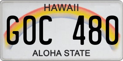 HI license plate GOC480