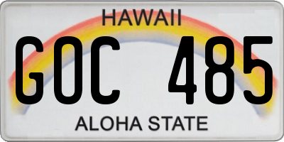 HI license plate GOC485