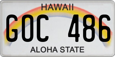 HI license plate GOC486