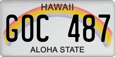 HI license plate GOC487