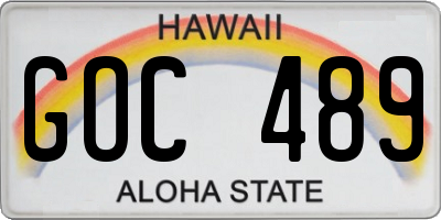 HI license plate GOC489