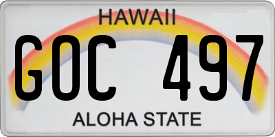 HI license plate GOC497