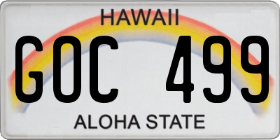 HI license plate GOC499