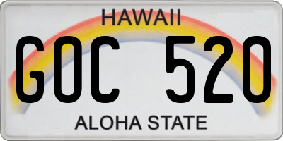 HI license plate GOC520