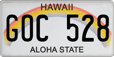 HI license plate GOC528