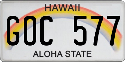HI license plate GOC577