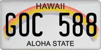 HI license plate GOC588