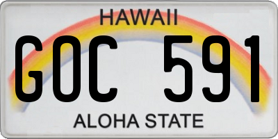 HI license plate GOC591