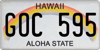 HI license plate GOC595