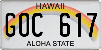 HI license plate GOC617