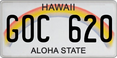 HI license plate GOC620
