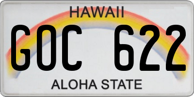 HI license plate GOC622