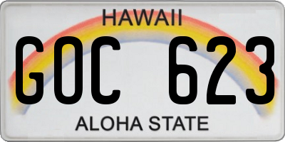HI license plate GOC623