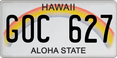 HI license plate GOC627