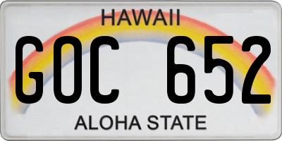 HI license plate GOC652