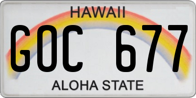 HI license plate GOC677