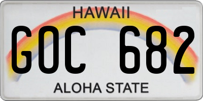 HI license plate GOC682