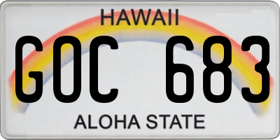 HI license plate GOC683
