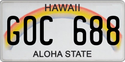 HI license plate GOC688