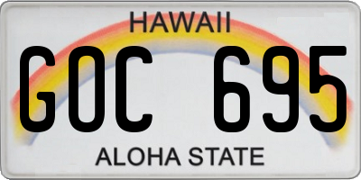 HI license plate GOC695