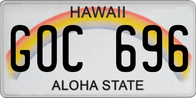 HI license plate GOC696