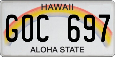 HI license plate GOC697