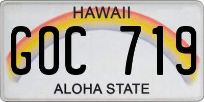 HI license plate GOC719