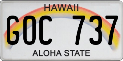 HI license plate GOC737