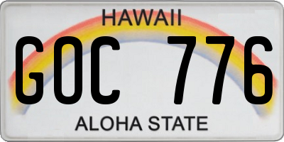 HI license plate GOC776