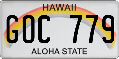 HI license plate GOC779