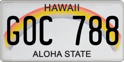 HI license plate GOC788
