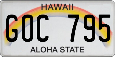 HI license plate GOC795