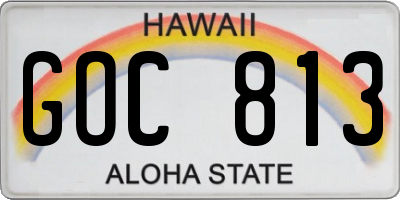 HI license plate GOC813
