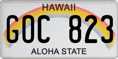 HI license plate GOC823