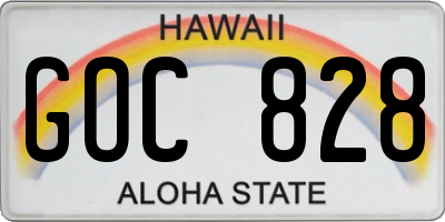 HI license plate GOC828