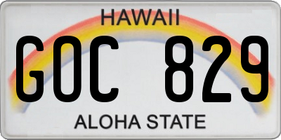 HI license plate GOC829