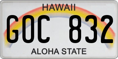 HI license plate GOC832